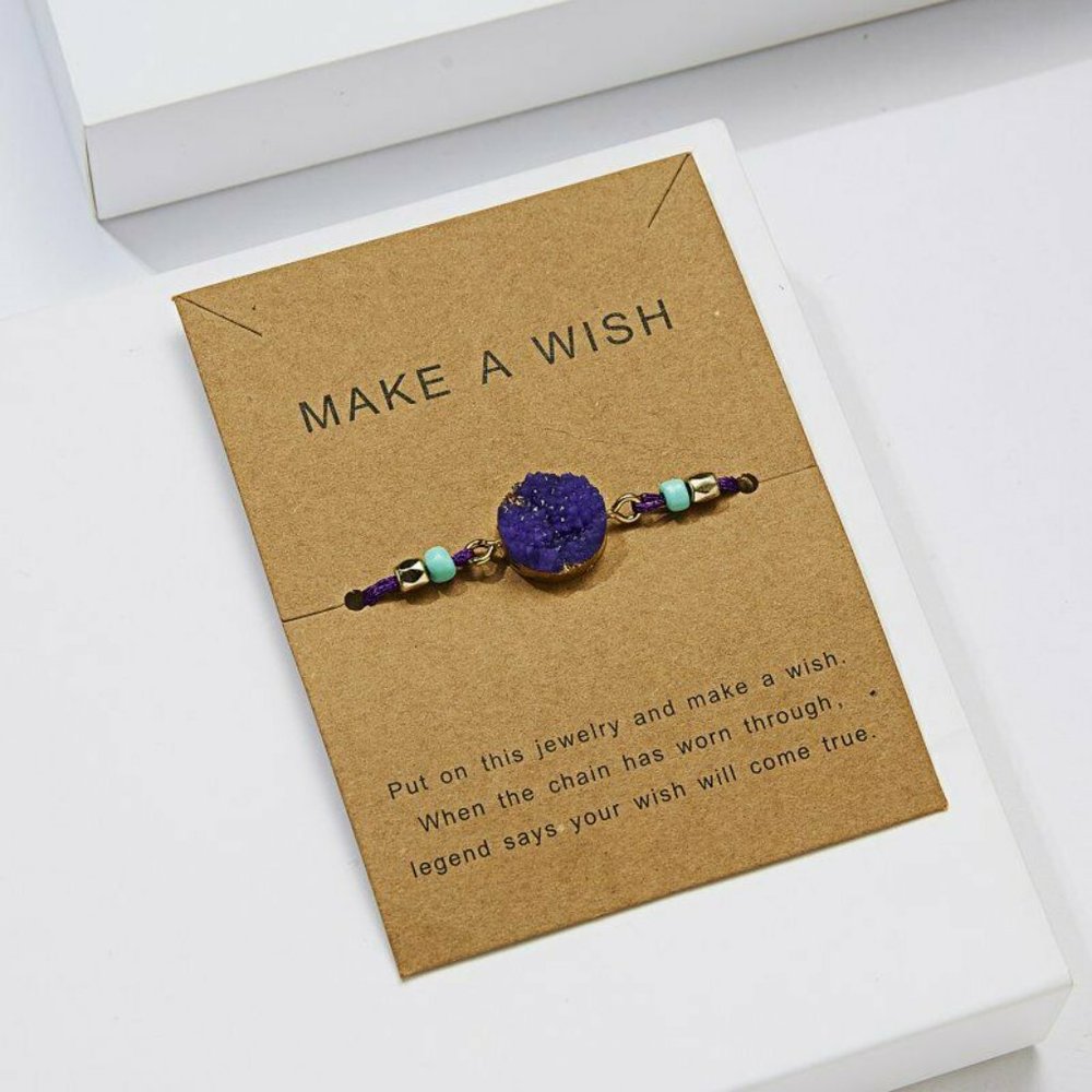 Make a Wish, Wish Bracelet, Purple Charm Bracelet